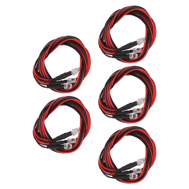 4 LED RC LUZ DE AUTOMÓVIL, Alto Brillo 5 Juegos de Luz Roja Blanca de Luz de Luz LED RC 5 mm Reemplazo ideal 4 LED para Bricolaje