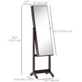 thumbnail image 2 of Armoire à Bijoux sur Pied : Verrouillable, Miroir Pleine Longueur, 4 Angles Réglables, Marron, 2 of 6