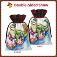 thumbnail image 2 of Rocae Alligator Donut Pool Float Print Christmas Drawstring Linen Gift Bag with Drawstrings Treat Bag Goody Present Bags for Christmas Party Favor, 2 of 8