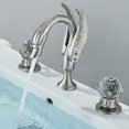 thumbnail image 2 of Brushed Nickel Swan Bathroom Sink Faucet 3Holes 2Handle Vanity Basin Mixer Taps, 2 of 14