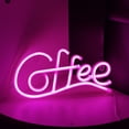 thumbnail image 7 of Naierhg Coffee Letter Neon Sign Lamp Creative Shape Battery-Powered Flicker Free Low-Power Consumption LED Neon Light Pink, 7 of 7