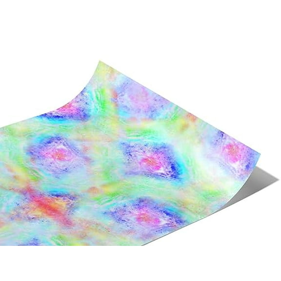 Rwraps Tie Dye Watercolor Rainbow Matte Vinyl Film Wrap 59in x 9ft Vinyl Vehicle Car Film Sheet Roll