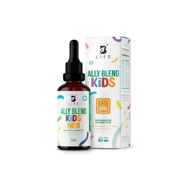 Gotas De Boswelia y Quercetina Para Niños | Adicionado Con Vitamina C y Zinc | 60 ml | Ally Blend Kids | B Life.