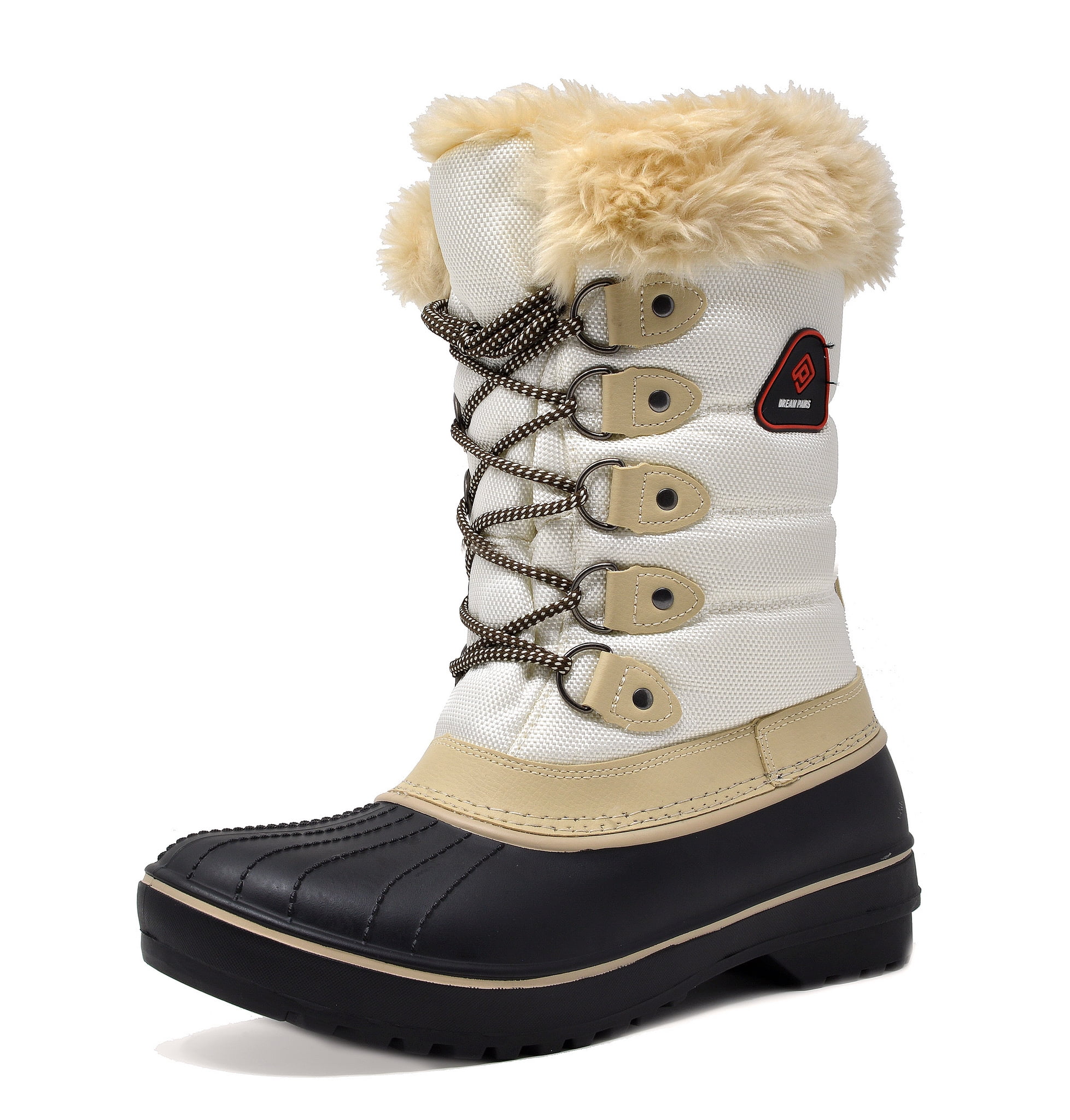 Women's Winter Waterproof Snow Boots Faux Fur Lined Warm Insulated Mid Calf 