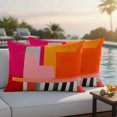 thumbnail image 5 of Pack of 2 Outdoor Pillow Covers 20x12 Inch Waterproof Pink Orange Throw Pillow Covers,Decorative Couch Pillow Shams Protectors Geometric Modern Abstract Oil Painting Patio Pillowcases Cushion Covers, 5 of 8