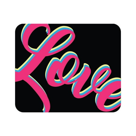UPC: 0731969866085 | OTM Essentials Prints Neon Love Mouse Pad Black/Pink/Blue/Yellow (OP-MH-Z127A)
