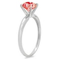 thumbnail image 2 of 0.5 ct Round Cut Simulated Red Diamond Solitaire 18K White Gold Womens Engagement Ring, 2 of 3
