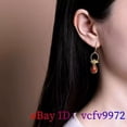 thumbnail image 5 of K-KED Red Jade Flower Earrings 925 Silver Delicate Jewelry Women Natural Gifts Accessories, 5 of 5