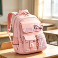 thumbnail image 5 of Plaid Bow Backpack, Multi Pocket Casual Daypack, Lightweight Travel Rucksack, Preppy Shoulder Bag, Waterproof Knapsack, Large Capacity Carryall for Daily Commute, Weekend Trip, Casual Use, 5 of 6