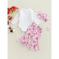 thumbnail image 3 of Canis Newborn Baby Girls Cotton Tops Romper Floral Pants 3Pcs Outfits Set Clothes, 3 of 7