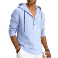 thumbnail image 3 of fatyb Mens Hooded Shirts Button up Long Sleeve Casual Pullover Lightweight Loose Beach Vacation Hoodies, 3 of 7