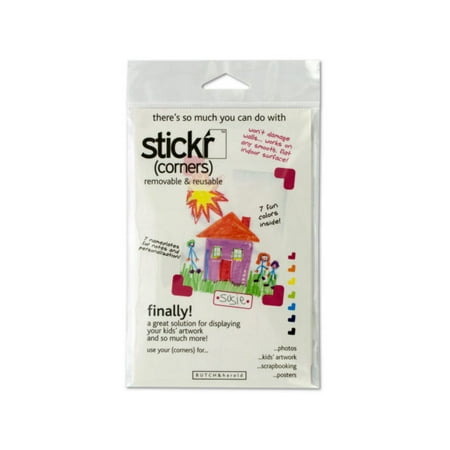 Stickr Corners Colored Adhesive Picture Holders, 36 Count