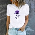thumbnail image 5 of Womens Valentine's Day Shirts Rose Print Basic Tees Girl Friend Gift Tshirts Cute Short Sleeve Tops, 5 of 5