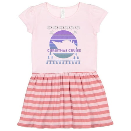 

Inktastic Faux Ugly Sweater Christmas Cruise Gift Toddler Girl Dress