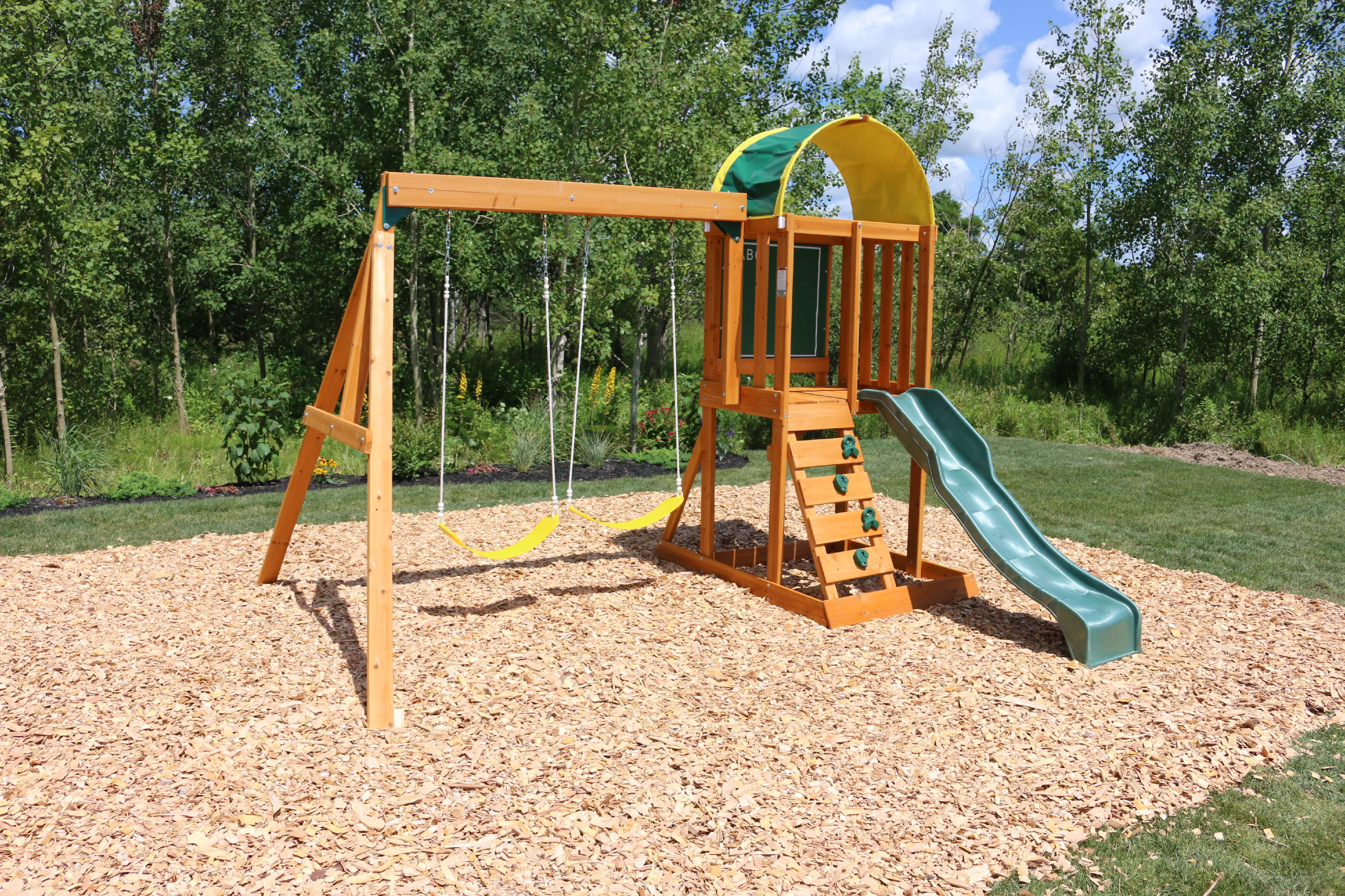 ainsley wooden swing set