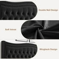 thumbnail image 5 of Sersper Upholstered Bed Frame Full Size, Platform Bed Base with Velvet Headboard & Footboard, Wingback Upholstered Bed Frame Mattress Foundation, No Box Spring Needed, Black, 5 of 7