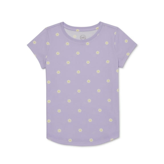 Wonder Nation Girls Kid Tough T-Shirt with Short Sleeves, Sizes 4-18 & Plus