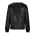 thumbnail image 5 of Patlollav New 2024 Womens Casual Hoodless Long-Sleeved Sequin Jacket, 5 of 6