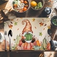 thumbnail image 6 of Thanksgiving Gnome Placemats Set of 1 Watercolor Leaves Heat Insulated Linen Place Mats, Washable Stain-Proof Table Mats for Dining Tables Holiday Decor 13x19inch, 6 of 9