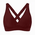 thumbnail image 6 of TOWED22 Bikini Tops for Women Cropped Strap Core Tankini Tops Beach Padded Knot Twist Cut Out Adjustable Swimwear Top Only Wine,S, 6 of 7