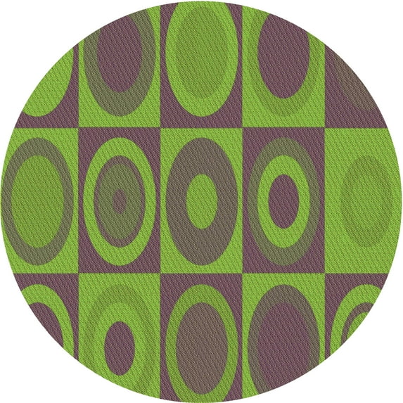 Ahgly Company Indoor Round Patterned Rosy-Finch Purple Area Rugs, 8' Round