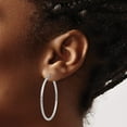 thumbnail image 3 of Primal Gold 14K White Gold 2x40mm Lightweight Tube Hoop Earrings, 3 of 4
