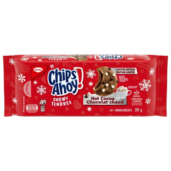 CHIPS AHOY! Hot Cocoa Flavoured Chocolatey Chip Cookies, Limited Edition Holiday Cookies, 281 g