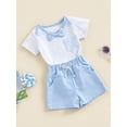 thumbnail image 3 of Coduop Baby Boys Gentleman Outfit Set,Short Sleeve Bow Tie Romperand Shorts 2Pcs Set,Two Piece, 3 of 8