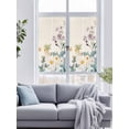 thumbnail image 4 of Non-Adhesive Static Cling Window Tint, Watercolor Flowers Beige Window Privacy Film Frosted, Spring Summer Retro Botanical Insulated Windows Frosted Films for Living room, 35.4 x 78.7 Inches, 4 of 9