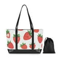 thumbnail image 7 of FORMRS Canvas Laptop Tote Bag for Women with 15.6" Computer Compartments Shoulder Handbag, Strawberry, 7 of 7