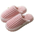 thumbnail image 2 of Weloille Home Cotton Slippers Corduroy Splicing Couple Home Shoes, Warm Plush Cotton Slippers Soft Bottom Mute Non-slip, 2 of 6