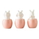 thumbnail image 1 of Figura de conejo de Pascua con forma de huevo roto, 3 unidades, estatua de cerámica para decoración de escritorio, para fiestas navideñas, 1 of 8
