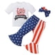 thumbnail image 1 of Ropa Para Bebés, Ropa Para Niños Pequeños, Top Con Estampado De Rayas De Verano, Pantalones Acampanados, Conjunto De Dos Piezas, Ropa Para Niños, Blanco Odeerbi LM103-10469, 1 of 9