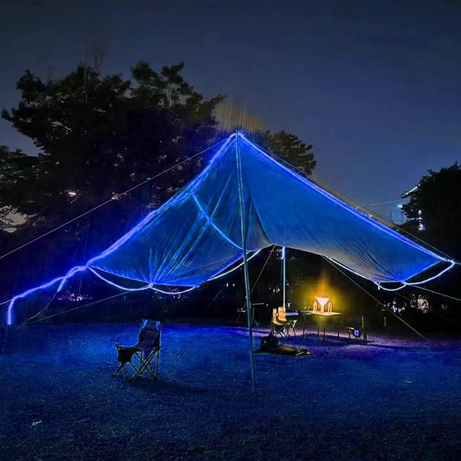 Blue Neon Light Strip 18FT Flexible Neon Rope Lights Indoor Outdoor Led Strip Lights Waterproof 120LEDs/M AC 110VPlug and Neon LED Lights for Bedroom Home Commercial Lighting