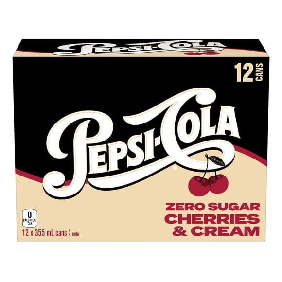 Pepsi Zero Sugar Cherries & Cream Cola 12 x 355 ml Cans