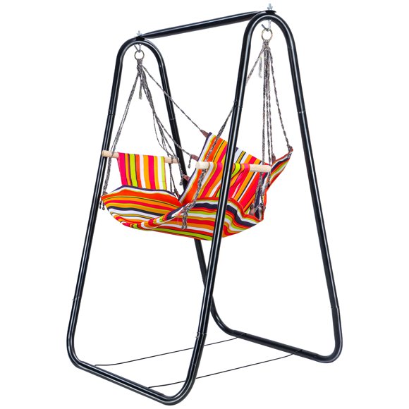 Hammock Chair with Stand, Swing Chair with Stand, Heavy-Duty Hammock with Stand Included, Swing Stand for Indoor Outdoor Patio Yard, Bearing 440lbs