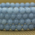 thumbnail image 3 of Bracelet Extensible Unisexe en Perles Rondes 6 mm en Pierre Précieuse d'Angélite Mate Naturelle 7 Pouces, 3 of 4