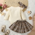 thumbnail image 7 of Futezty Toddler Boys Girls Clothes Fall Winter Outfit Sets, Baby Boy Girl Ruffle Sleeve Round Neckline Plaid Print Stretch 0 6 12 18 24 Months 2T 3T 4T 2-Pieces Set Party Wear, 7 of 7