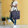 thumbnail image 4 of FORMRS Womens Canvas Tote Bag with Zipper Inner Pocket Shoulder Handbag, Red Fireworks Pattern, 4 of 7