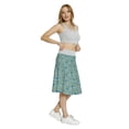 thumbnail image 4 of Women's Floral Morning Glory Flowers Leafy A-line Printed Skirt Casual Wear, 3XL, Forest Green Cobalt Blue, by Ambesonne, 4 of 6