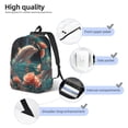 thumbnail image 4 of Bixox Flower White Dolphin Printing Canvas Backpack Lightweight Casual Travel Backpack School Backpack Fits 15.6 Inch Notebook, 4 of 5