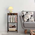 thumbnail image 4 of 3 Tier Vinyl Record Player Stand Turntable Cabinet with Charging Station Brown, 4 of 5