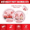 thumbnail image 4 of Valentine Tableware Valentines Party Supplies Disposable Heart Party Plates Napkins Cups Banner Heart Decor for Romatic Night Design3 Serves 24, 4 of 8