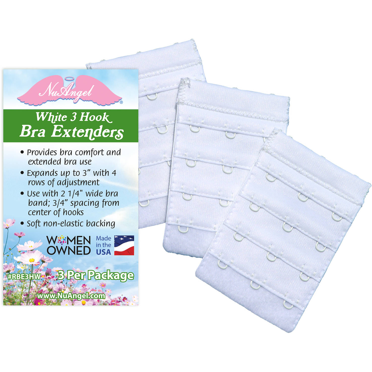 NuAngel NuAngel Bra Extenders 3 hook white
