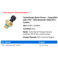 thumbnail image 2 of Turbocharger Boost Sensor - Compatible with 1994 - 2002 Kenworth T600A N14 Cumins 1995 1996 1997 1998 1999 2000 2001, 2 of 3