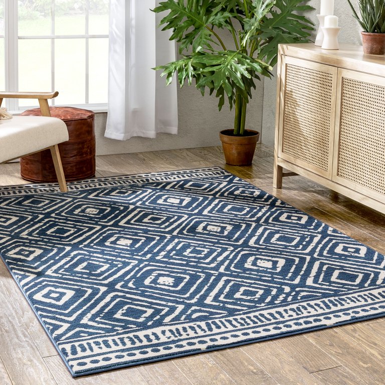 Well Woven Tulsa Dalton Moroccan Lattice Trellis Blue 9'3