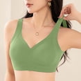 thumbnail image 2 of Alun Womens Seamless Wireless Push up Supportive Bras Comfortable No Underwire Full Coverage Fixed Cup Jelly Lift Everyday T-Shirt Bras with Massage Cup Design Green XXXL, 2 of 4
