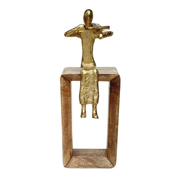 Musician Figure - 4.5" x 4.5" x 12" - Gold,Natural
