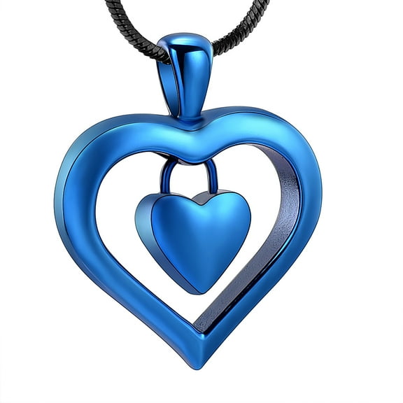 Heart Cremation Jewelry Urn Necklaces for Ashes Stainless Steel Heart Urn Pendant Memorial Ash Holder Keepsake Lock Urn Necklace for Ashes