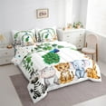 thumbnail image 3 of Feelyou Rustic Peacock 7pcs Bedding Set, Hippo Elephant Wildlife Queen Sheet Set, 3 of 8